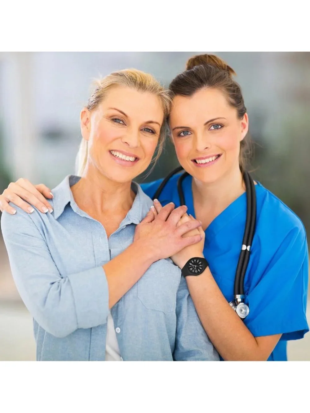 Waterproof Sports Analog Watch for Nurses & Students - Military Time, Glow Dial